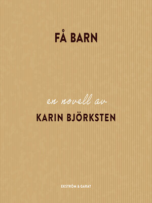 cover image of Få barn